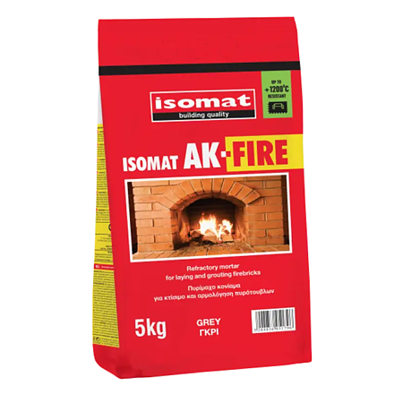 Mortar refractar Isomat Ak-Fire, interior/exterior, 5 kg