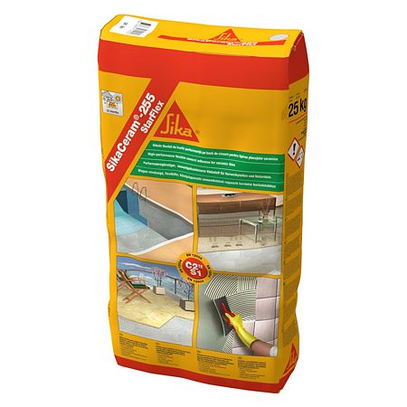 Adeziv flexibil pentru piatra naturala si placari ceramice Sika Ceram-255 StarFlex, gri, 25 kg