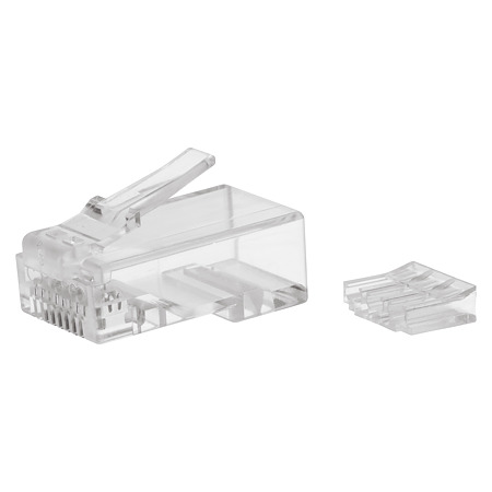 Set conectori RJ45 Emos, pentru cablu UTP CAT6, transparent, 20 buc