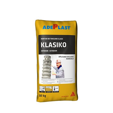 Mortar de tencuiala Adeplast Klasiko, interior/exterior, 30 kg